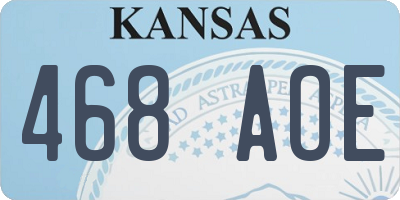 KS license plate 468AOE