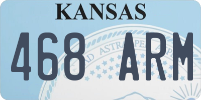 KS license plate 468ARM