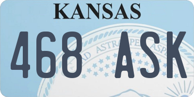 KS license plate 468ASK
