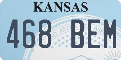 KS license plate 468BEM