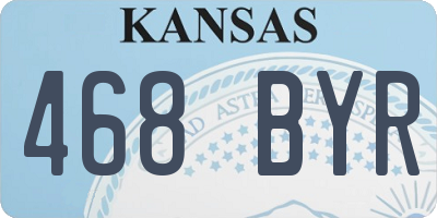 KS license plate 468BYR