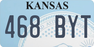 KS license plate 468BYT