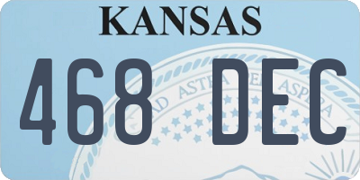 KS license plate 468DEC