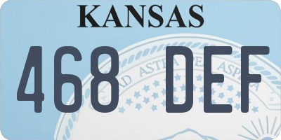 KS license plate 468DEF