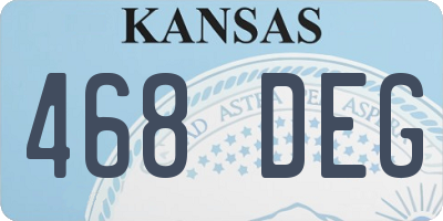 KS license plate 468DEG