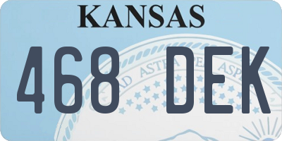 KS license plate 468DEK