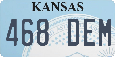 KS license plate 468DEM