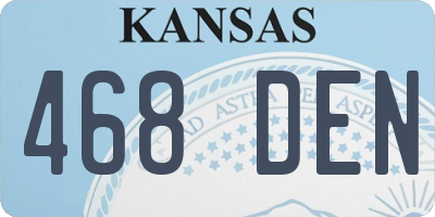 KS license plate 468DEN
