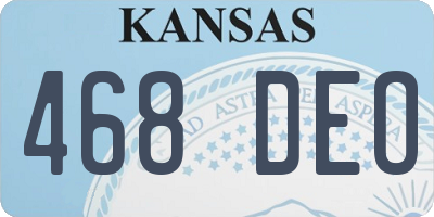 KS license plate 468DEO