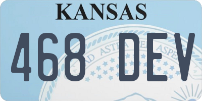 KS license plate 468DEV