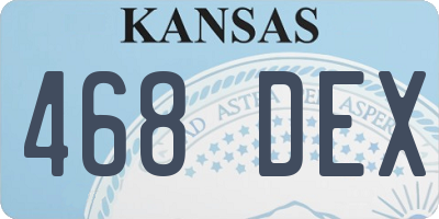 KS license plate 468DEX