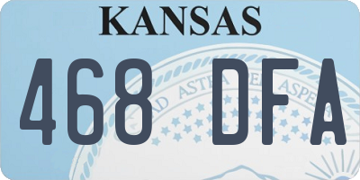 KS license plate 468DFA