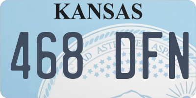 KS license plate 468DFN