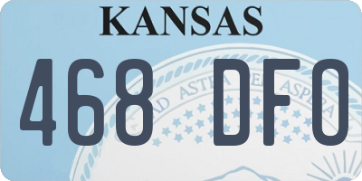 KS license plate 468DFO