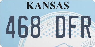 KS license plate 468DFR