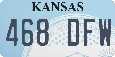 KS license plate 468DFW