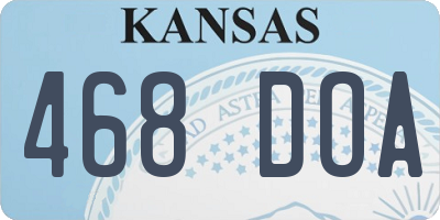 KS license plate 468DOA