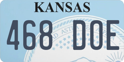 KS license plate 468DOE