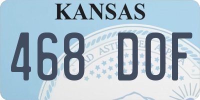 KS license plate 468DOF