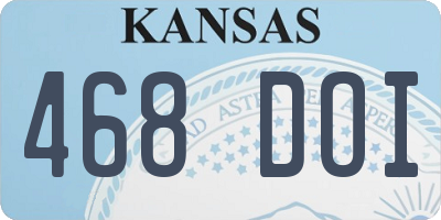 KS license plate 468DOI