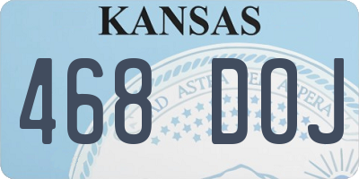KS license plate 468DOJ