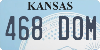 KS license plate 468DOM