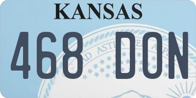 KS license plate 468DON