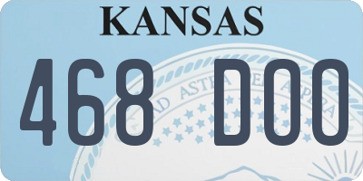 KS license plate 468DOO