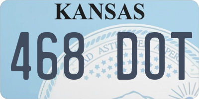 KS license plate 468DOT