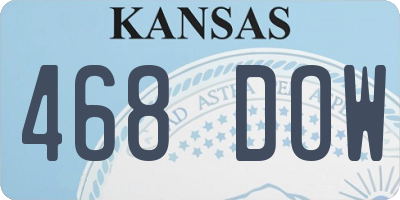 KS license plate 468DOW