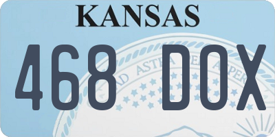 KS license plate 468DOX