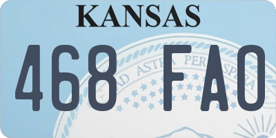 KS license plate 468FAO