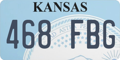 KS license plate 468FBG