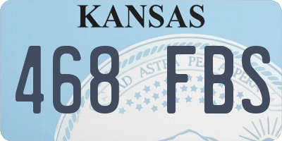 KS license plate 468FBS