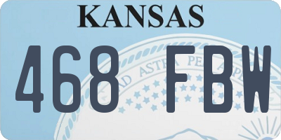 KS license plate 468FBW