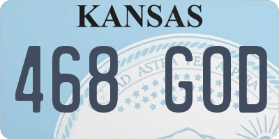 KS license plate 468GOD