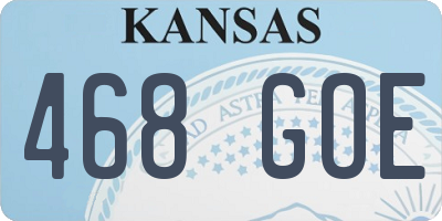 KS license plate 468GOE