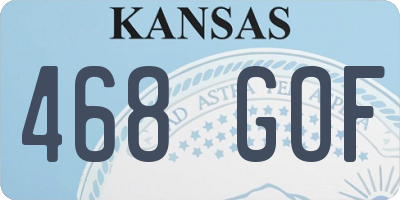 KS license plate 468GOF