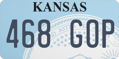 KS license plate 468GOP