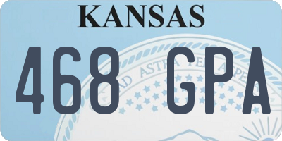KS license plate 468GPA