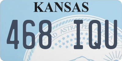 KS license plate 468IQU