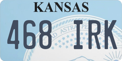 KS license plate 468IRK