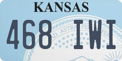 KS license plate 468IWI
