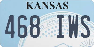 KS license plate 468IWS