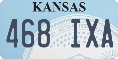 KS license plate 468IXA