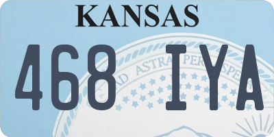 KS license plate 468IYA