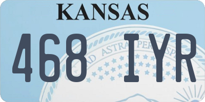 KS license plate 468IYR