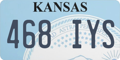 KS license plate 468IYS