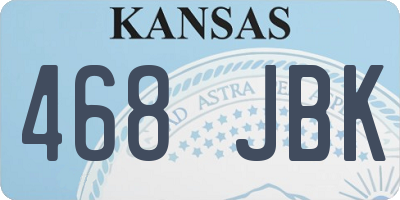KS license plate 468JBK