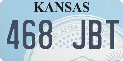KS license plate 468JBT